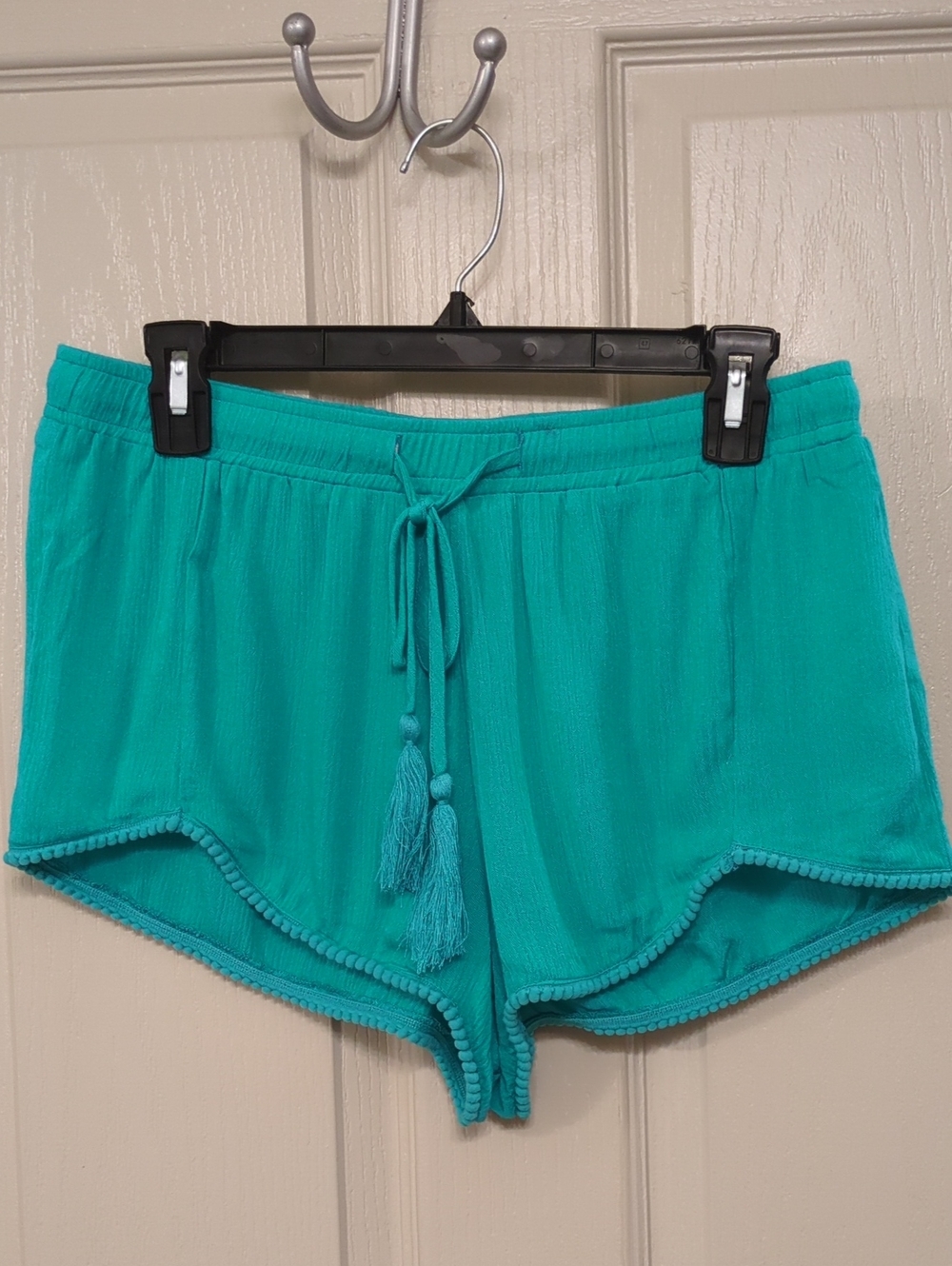 Me to We Teal Tassel Drawstring Casual Shorts
